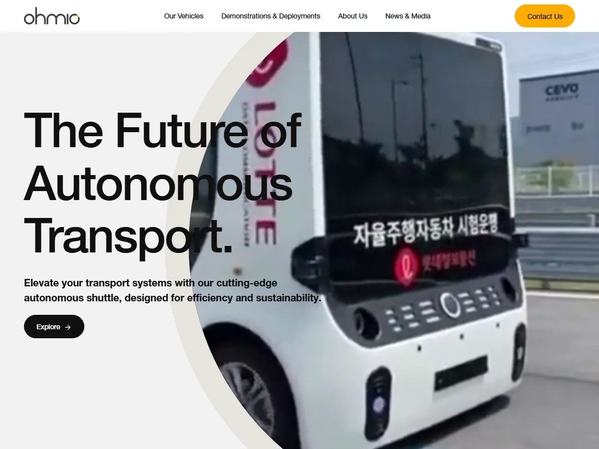 Screenshot of the Ohmio website homepage